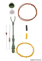 Viessmann 6728, Bausatz Einheits-Gaslatern, grün, LED warmweiß / H0